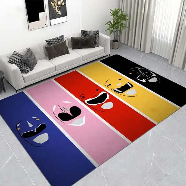 Power Ranger Cosplay Carpet Living Room Bedroom Sofa Rug Door Mat