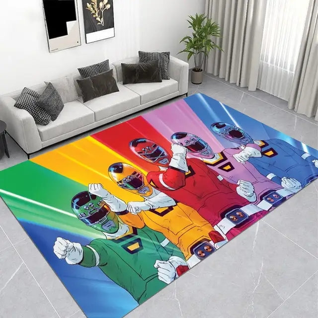 Power Ranger Cosplay Carpet Living Room Bedroom Sofa Rug Door Mat