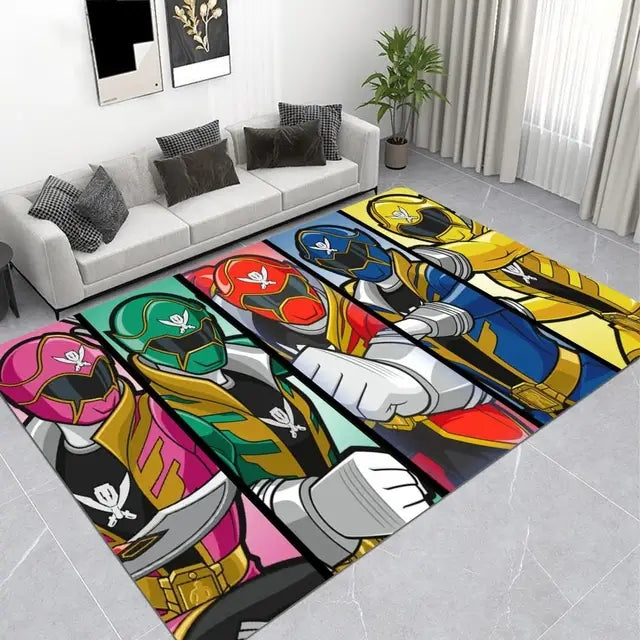 Power Ranger Cosplay Carpet Living Room Bedroom Sofa Rug Door Mat