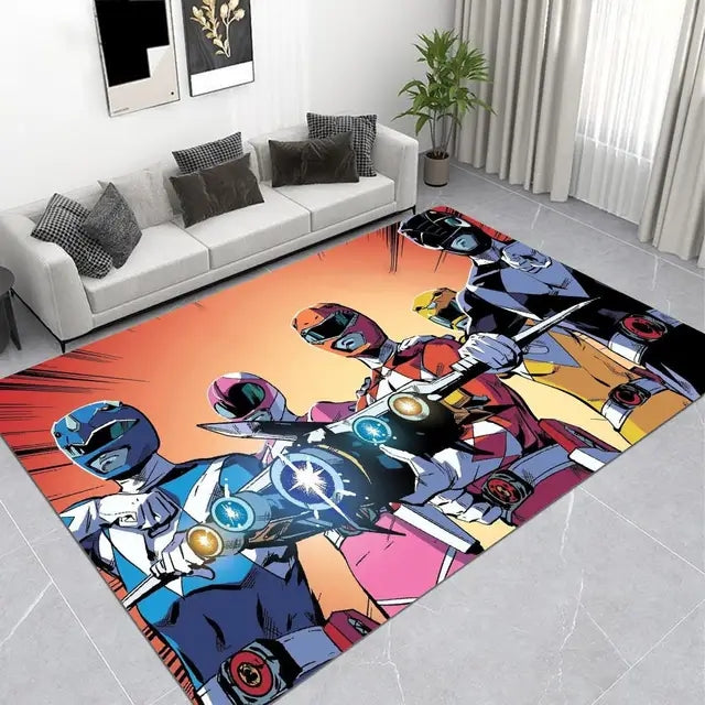 Power Ranger Cosplay Carpet Living Room Bedroom Sofa Rug Door Mat