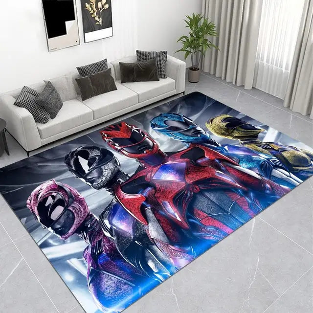 Power Ranger Cosplay Carpet Living Room Bedroom Sofa Rug Door Mat