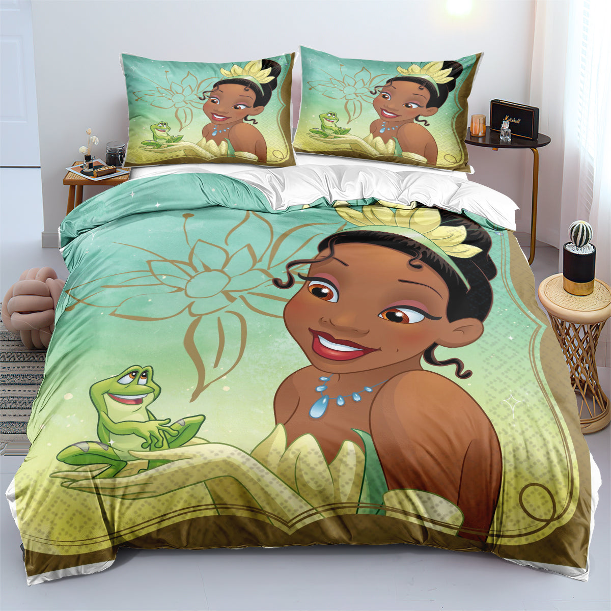 Princess and Frog 3D Printed Duvet Cover Quilt Cover Pillowcase Bedding Set
