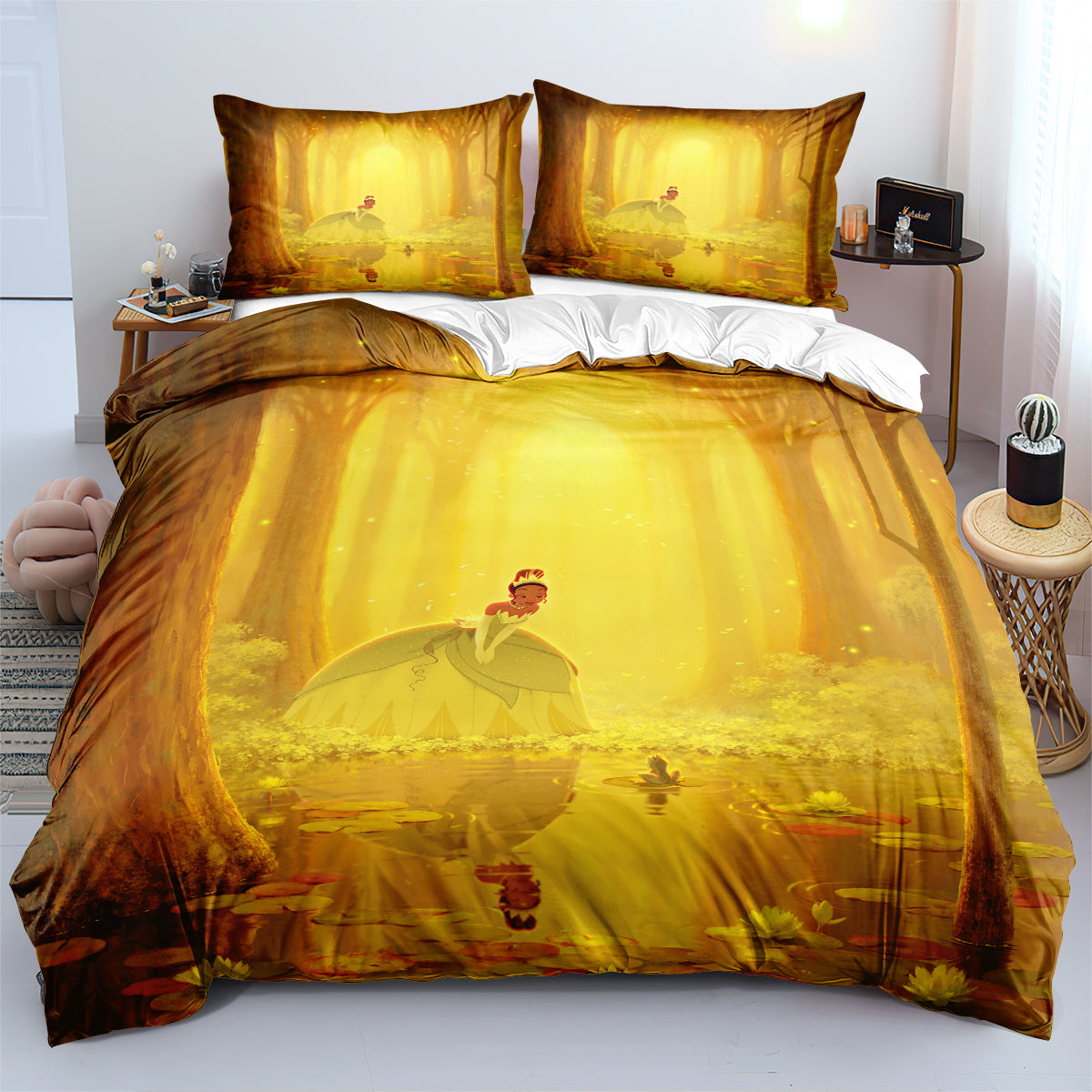 Princess and Frog 3D Printed Duvet Cover Quilt Cover Pillowcase Bedding Set