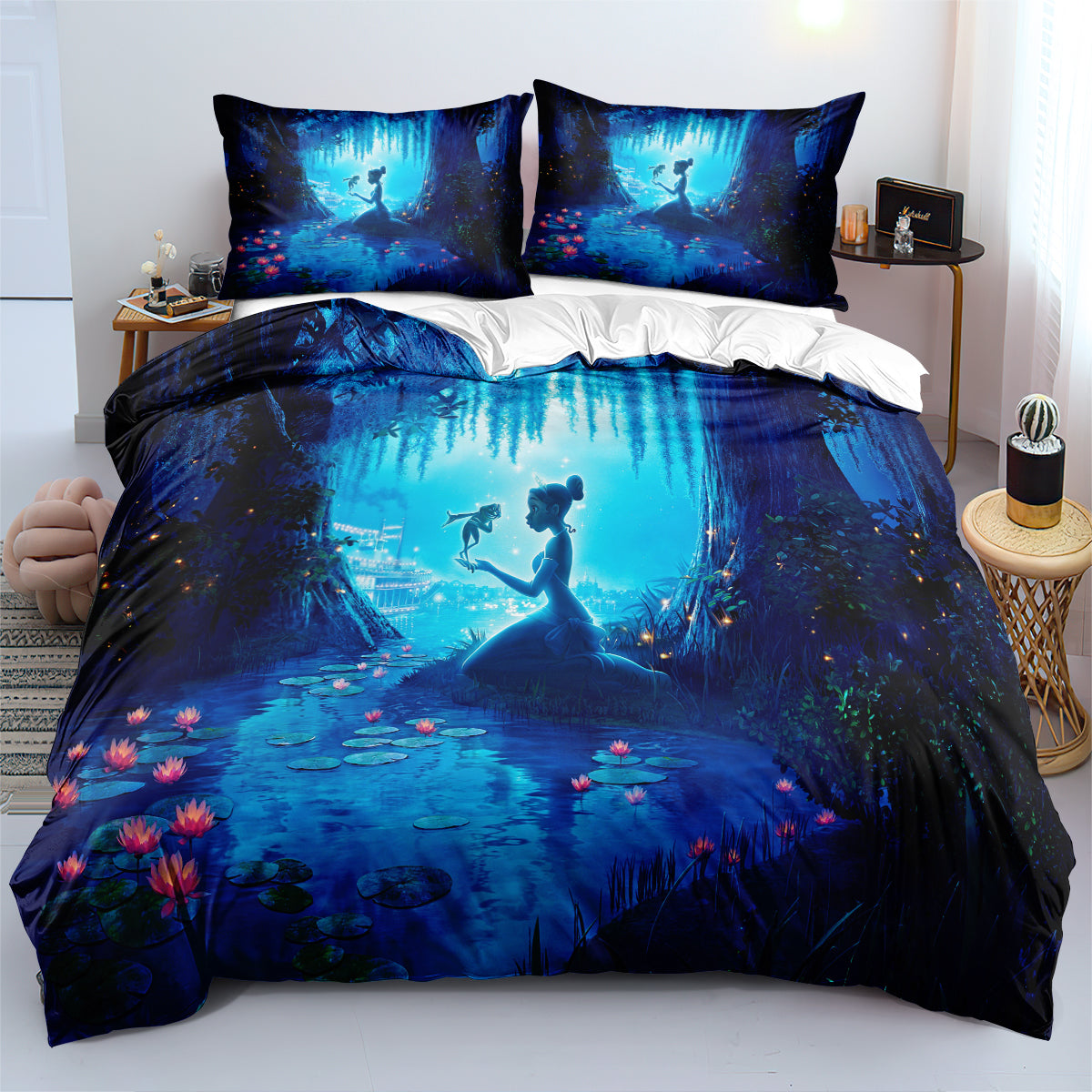 Princess and Frog 3D Printed Duvet Cover Quilt Cover Pillowcase Bedding Set