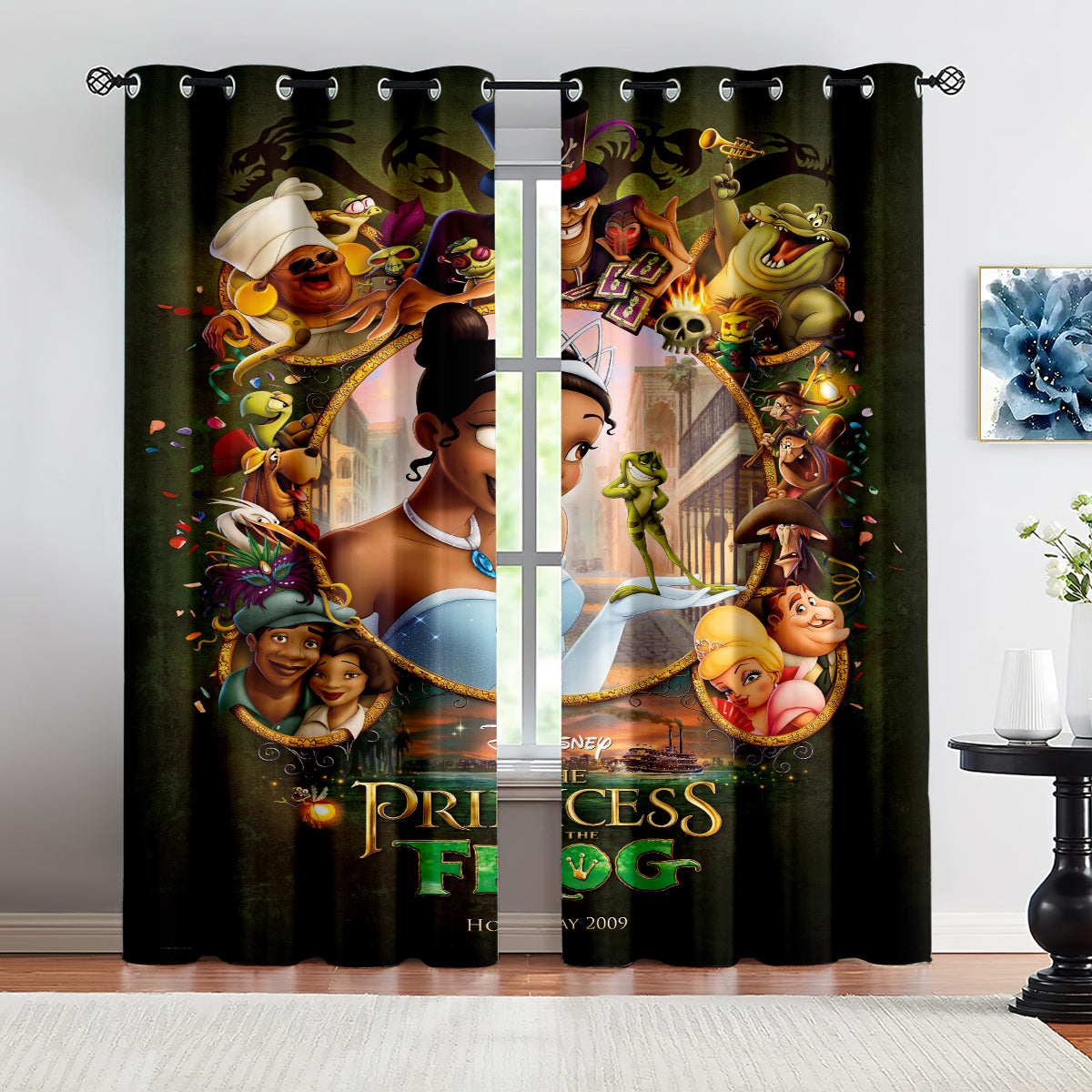 Princess and Frog Curtains Blackout Window Drapes