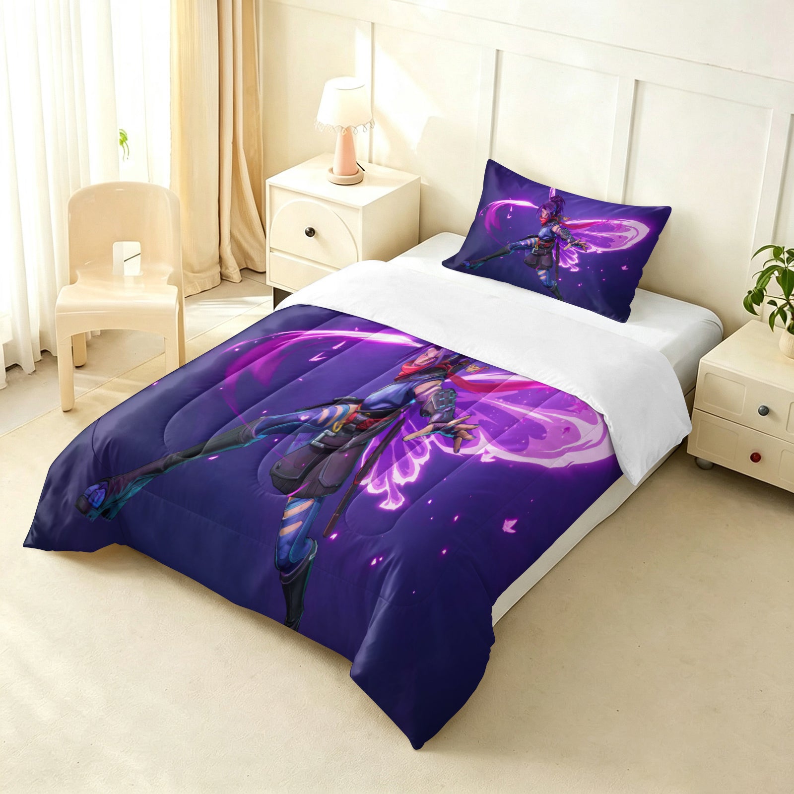 Marvel Rivals Psylocke Comforter Pillowcase Sets Blanket All Season Reversible Quilted Duvet