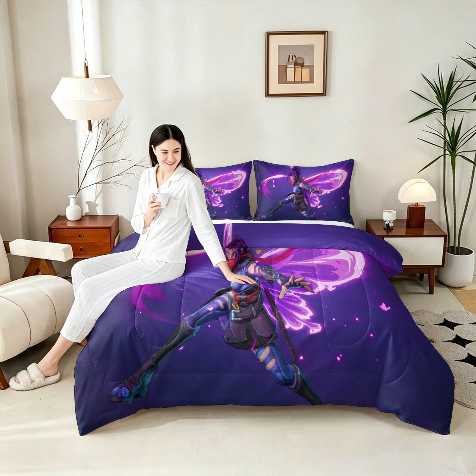 Marvel Rivals Psylocke Comforter Pillowcase Sets Blanket All Season Reversible Quilted Duvet