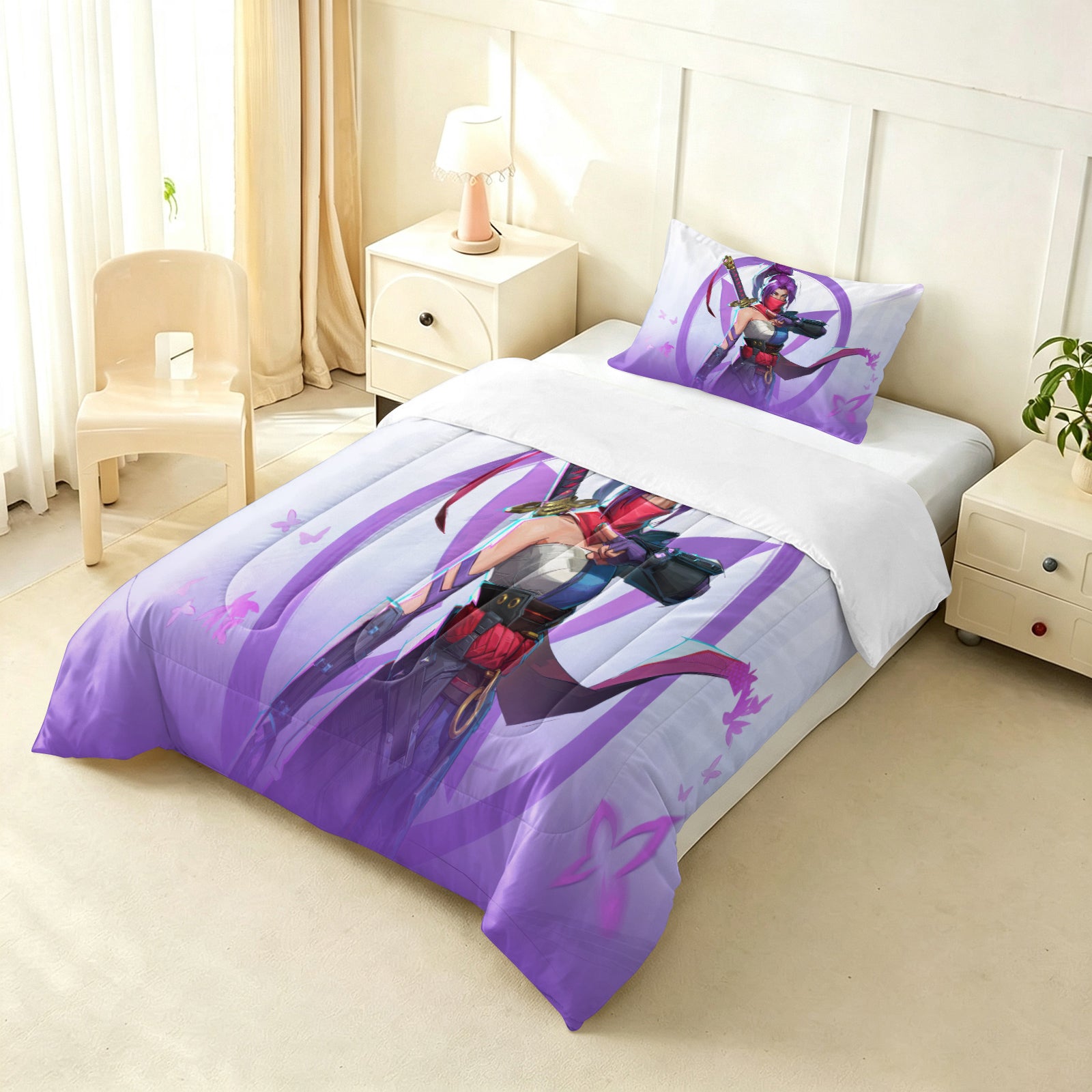 Marvel Rivals Psylocke Comforter Pillowcase Sets Blanket All Season Reversible Quilted Duvet