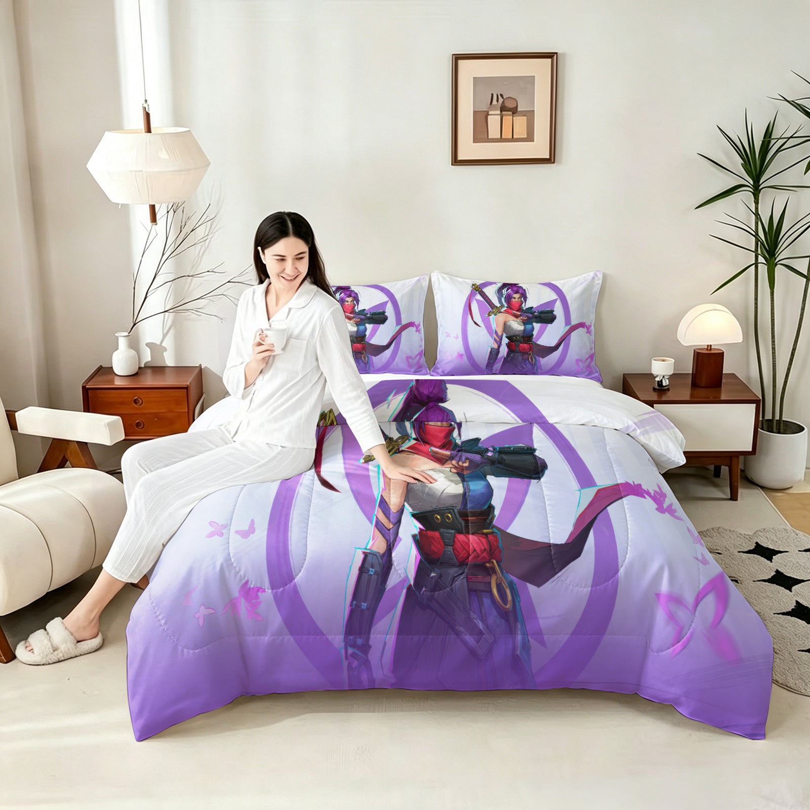 Marvel Rivals Psylocke Comforter Pillowcase Sets Blanket All Season Reversible Quilted Duvet