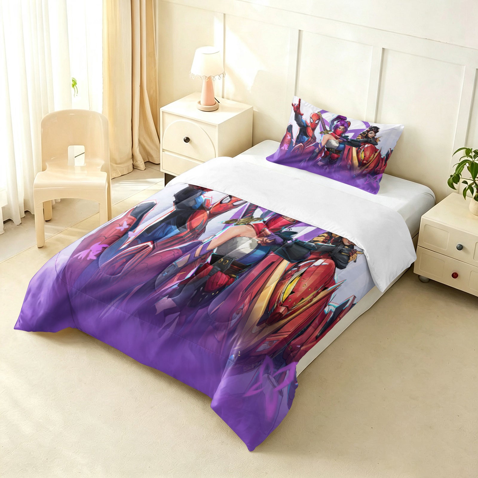 Marvel Rivals Psylocke Comforter Pillowcase Sets Blanket All Season Reversible Quilted Duvet