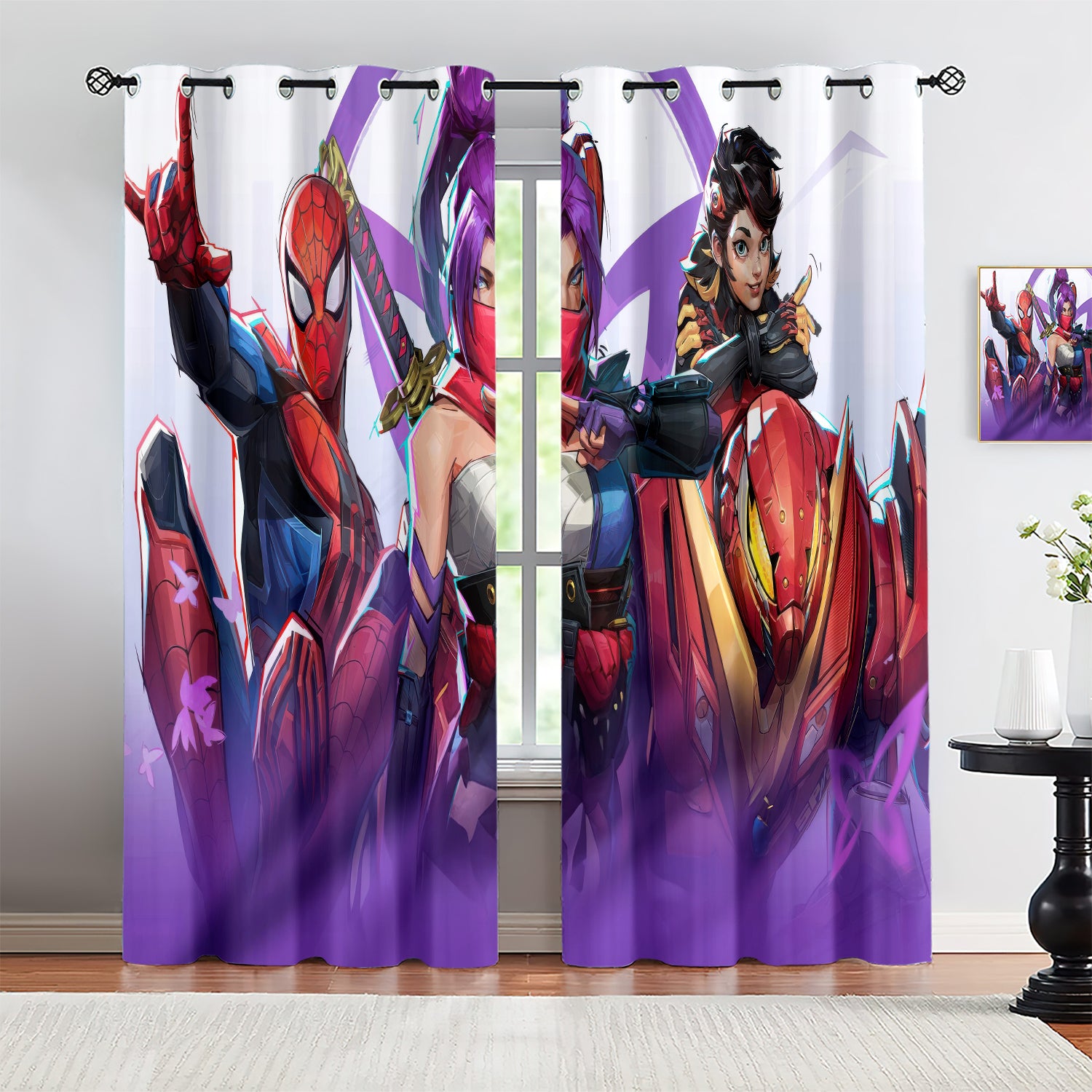 Marvel Rivals Psylocke Blackout Curtains Drapes For Window Treatment Set