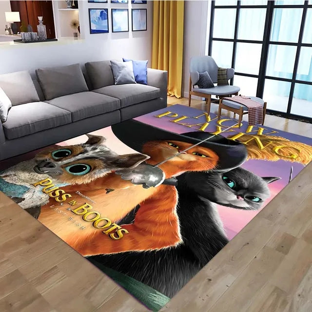 Puss in Boots Cosplay Carpet Living Room Bedroom Sofa Rug Door Mat