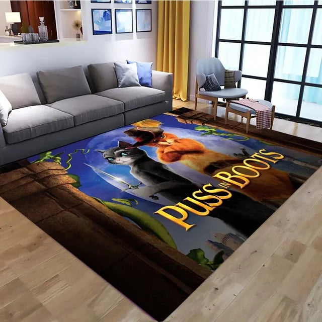 Puss in Boots Cosplay Carpet Living Room Bedroom Sofa Rug Door Mat