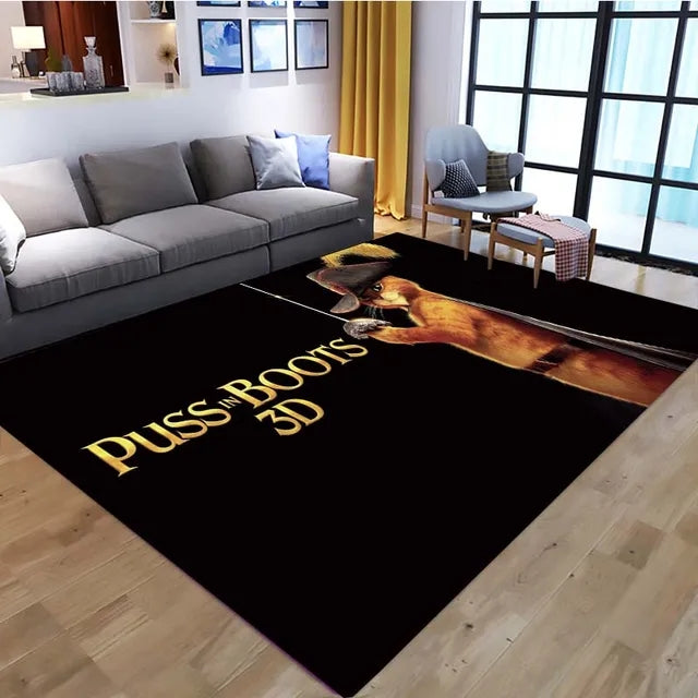 Puss in Boots Cosplay Carpet Living Room Bedroom Sofa Rug Door Mat