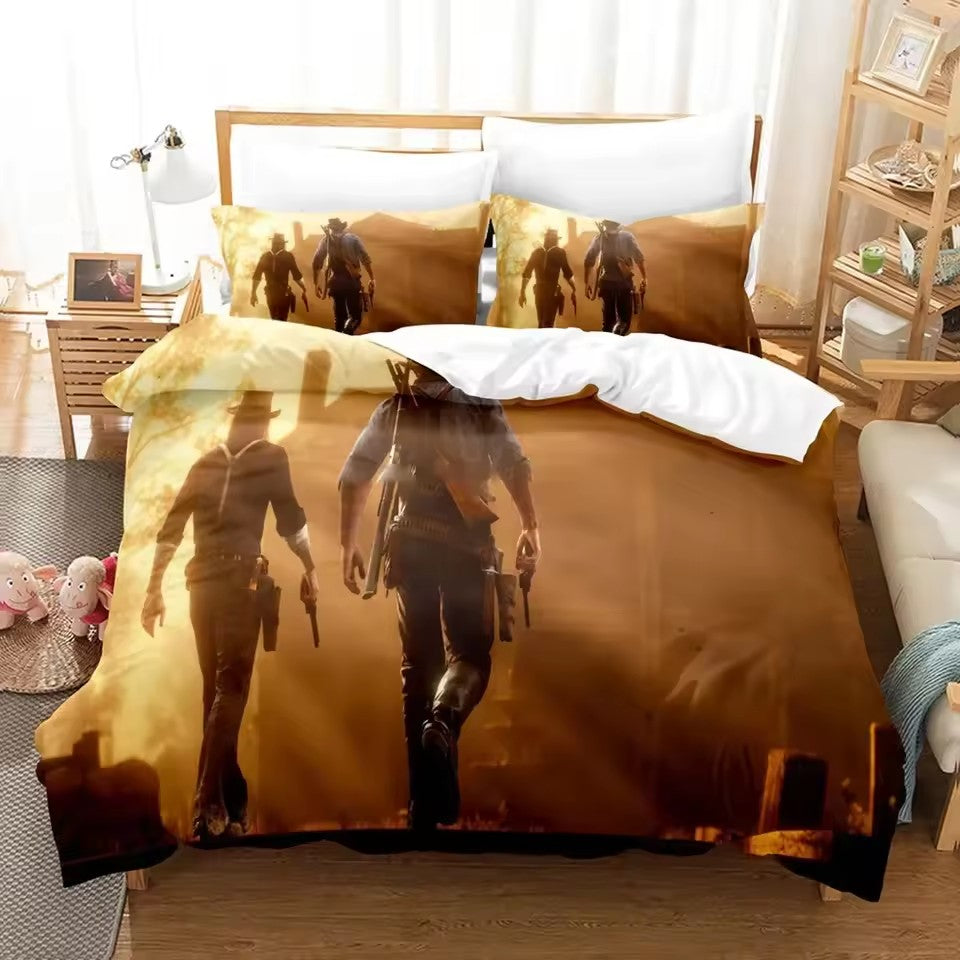 Red Dead Redemption Duvet Cover Quilt Case Pillowcase Bedding Set Without Filler