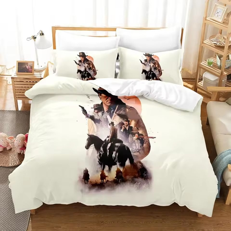 Red Dead Redemption Duvet Cover Quilt Case Pillowcase Bedding Set Without Filler