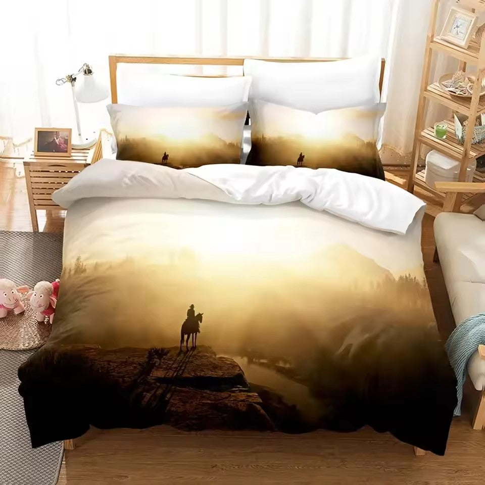 Red Dead Redemption Duvet Cover Quilt Case Pillowcase Bedding Set Without Filler