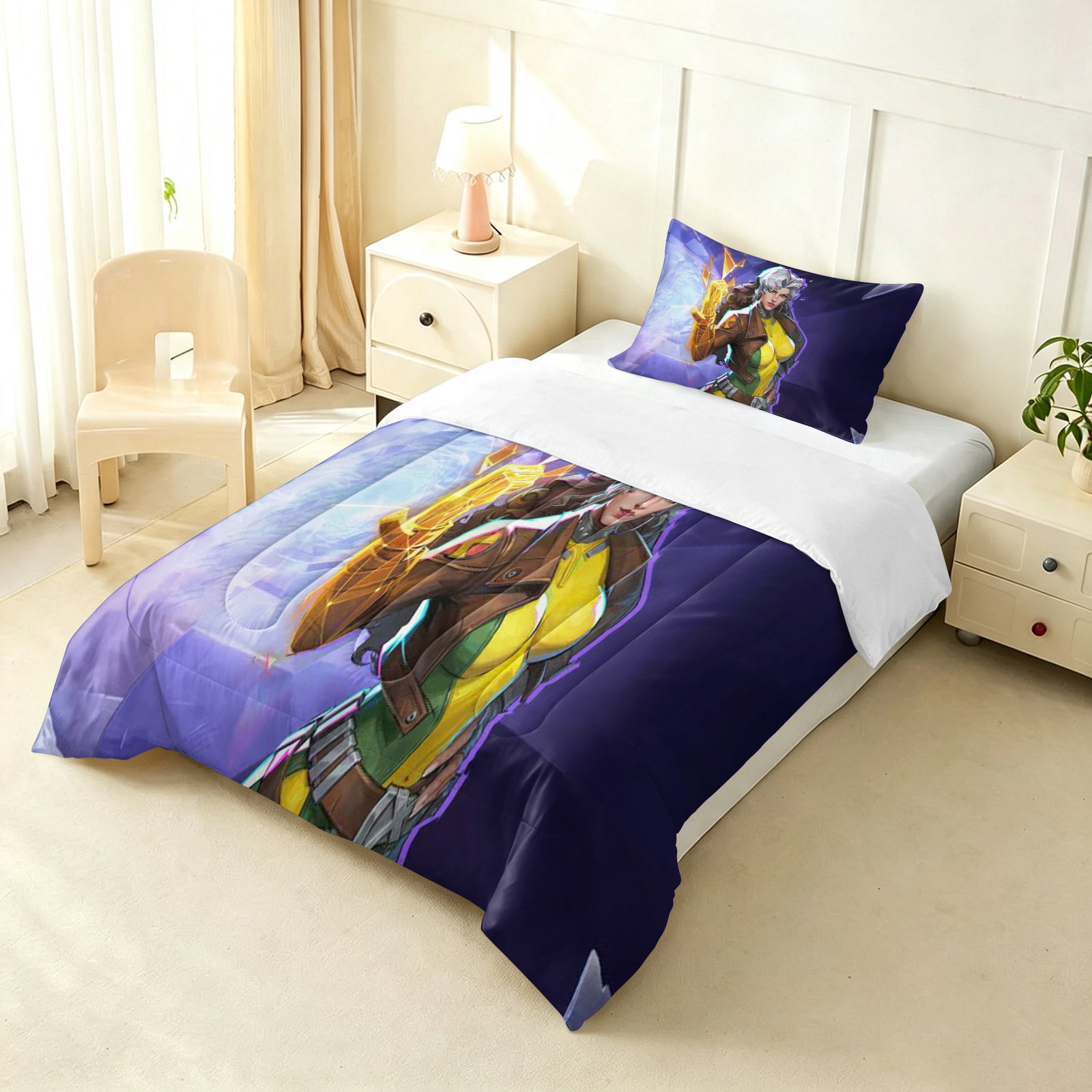 ‌Marvel Rivals Rogue Comforter Pillowcase Sets Blanket All Season Reversible Quilted Duvet