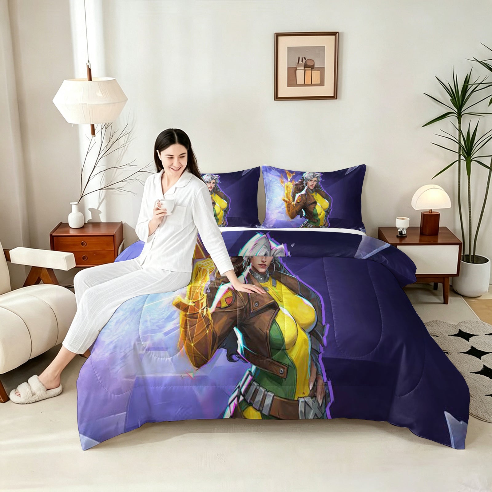 ‌Marvel Rivals Rogue Comforter Pillowcase Sets Blanket All Season Reversible Quilted Duvet