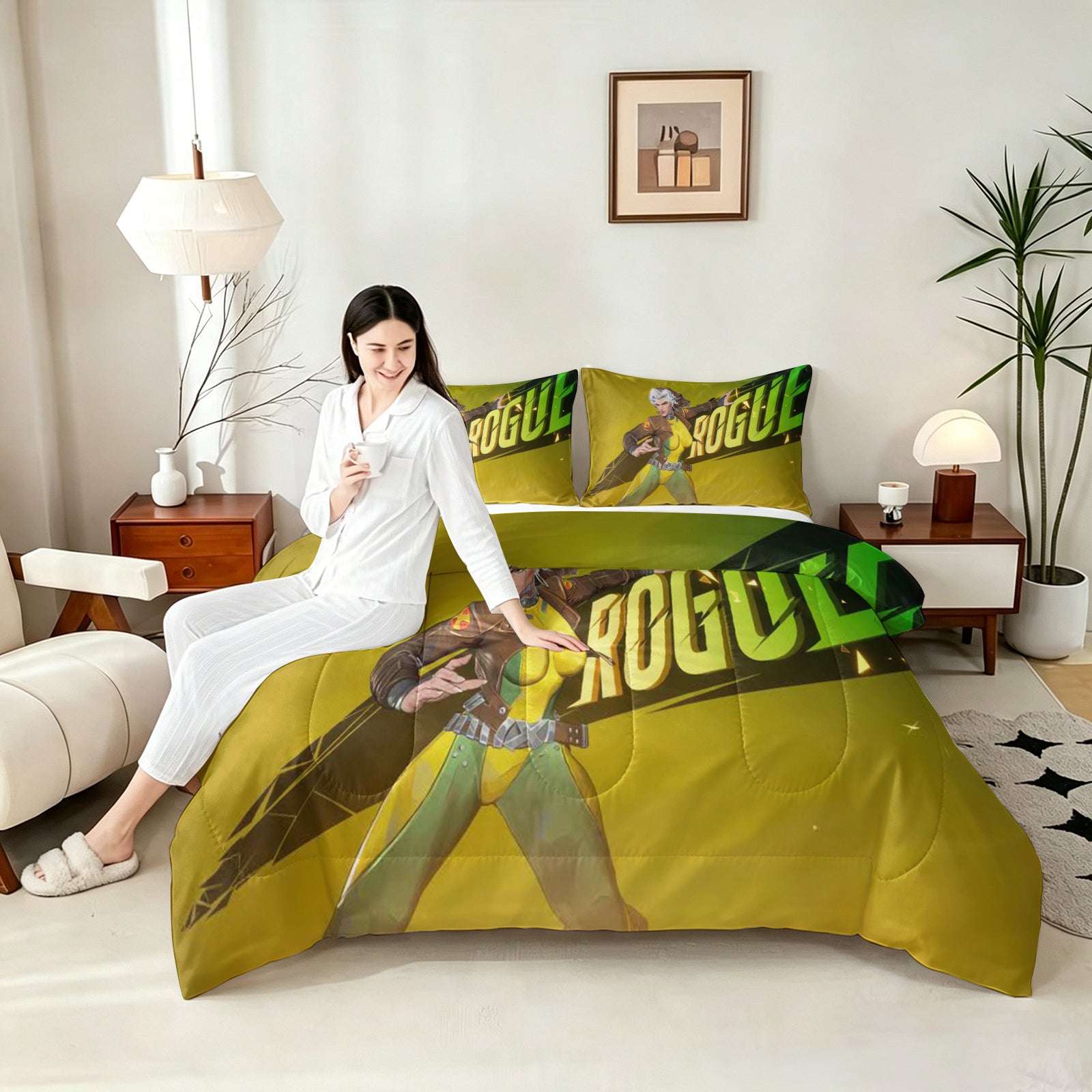 ‌Marvel Rivals Rogue Comforter Pillowcase Sets Blanket All Season Reversible Quilted Duvet