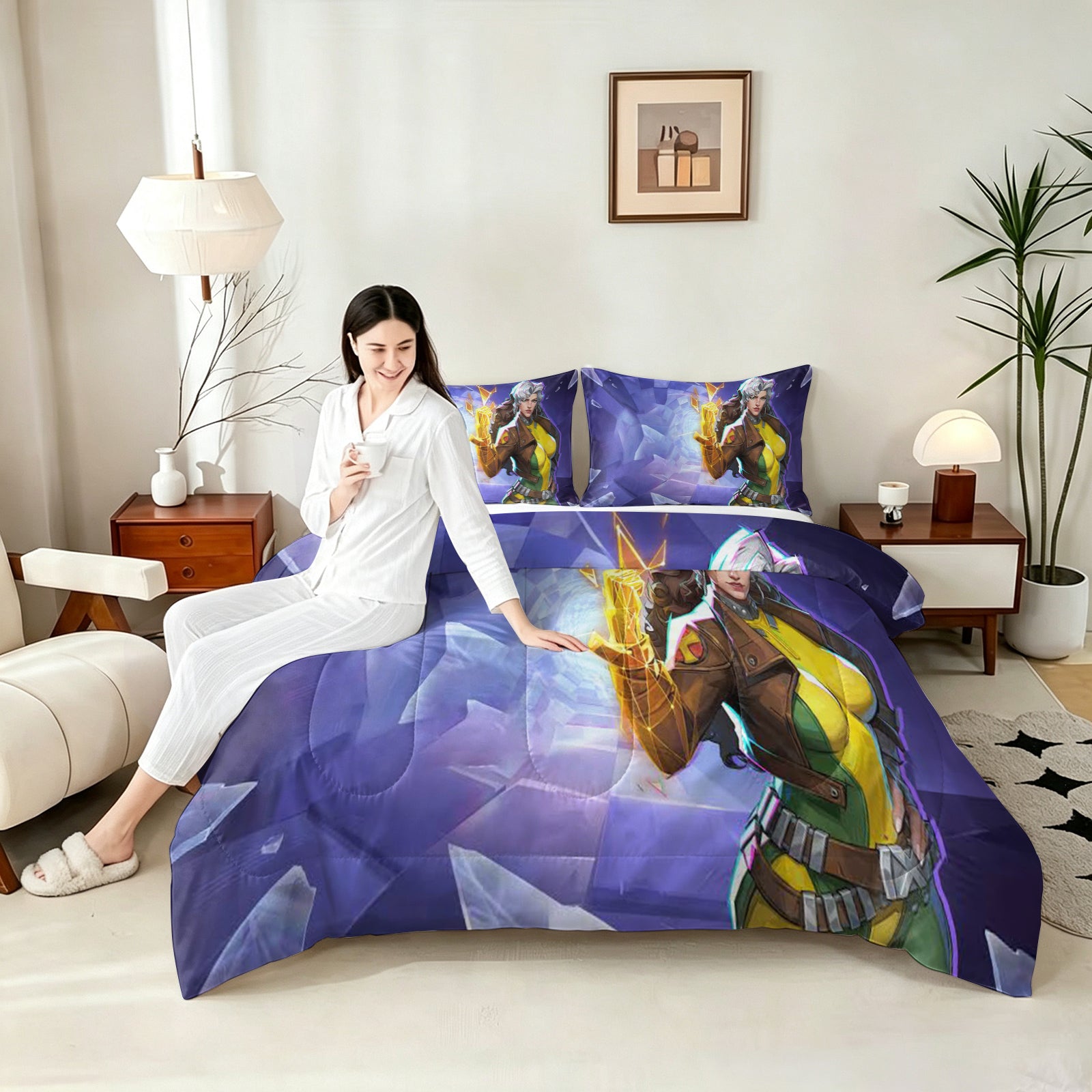 ‌Marvel Rivals Rogue Comforter Pillowcase Sets Blanket All Season Reversible Quilted Duvet