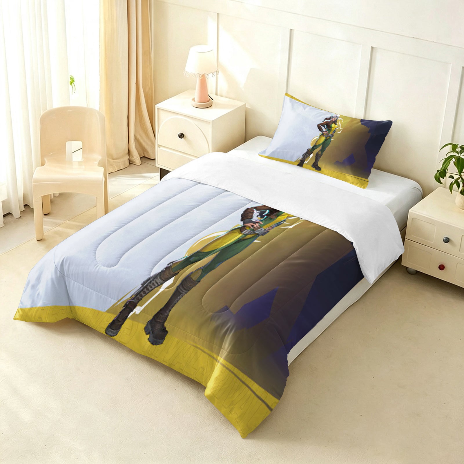 ‌Marvel Rivals Rogue Comforter Pillowcase Sets Blanket All Season Reversible Quilted Duvet