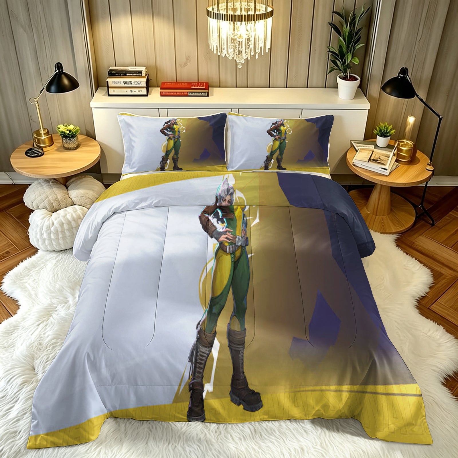 ‌Marvel Rivals Rogue Comforter Pillowcase Sets Blanket All Season Reversible Quilted Duvet