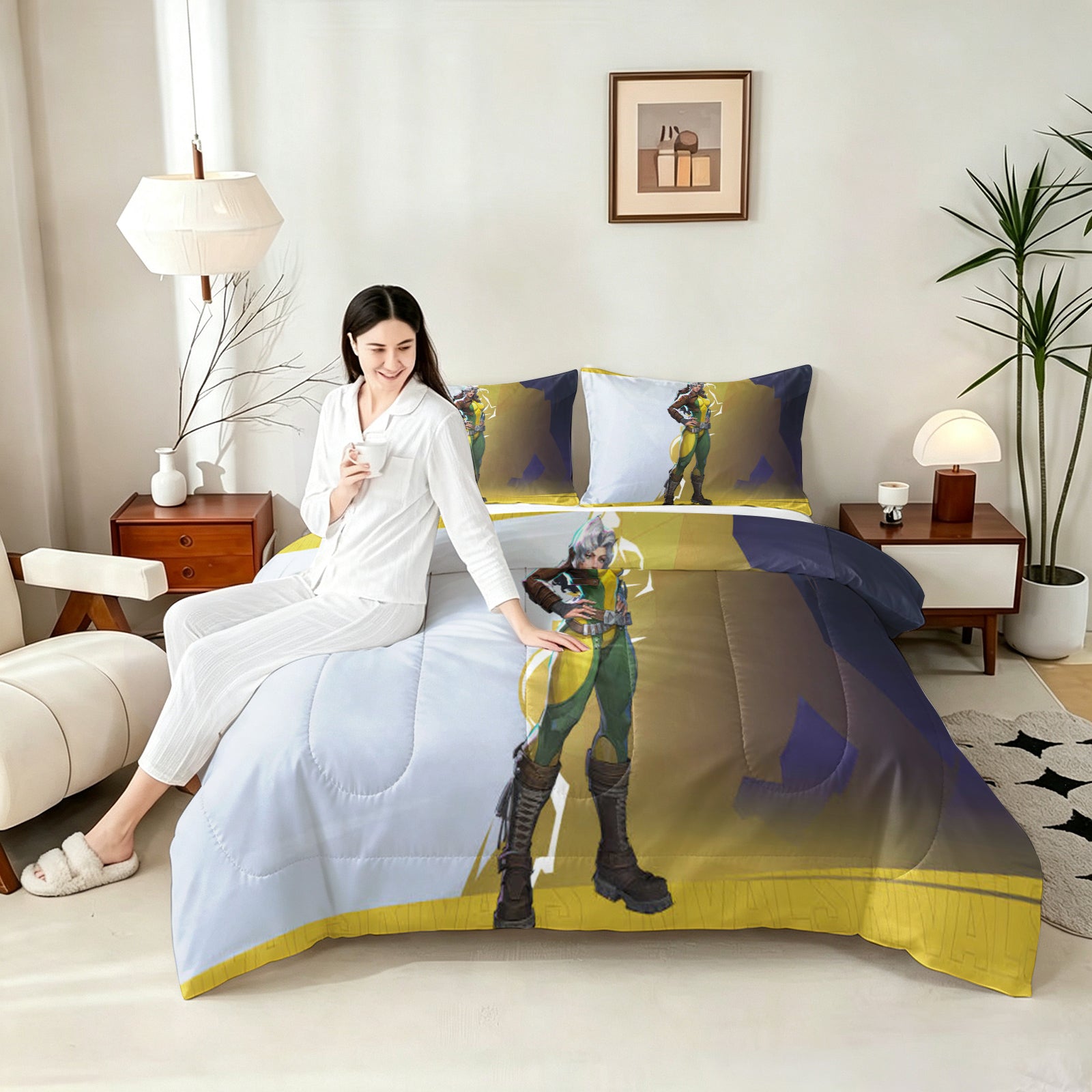 ‌Marvel Rivals Rogue Comforter Pillowcase Sets Blanket All Season Reversible Quilted Duvet