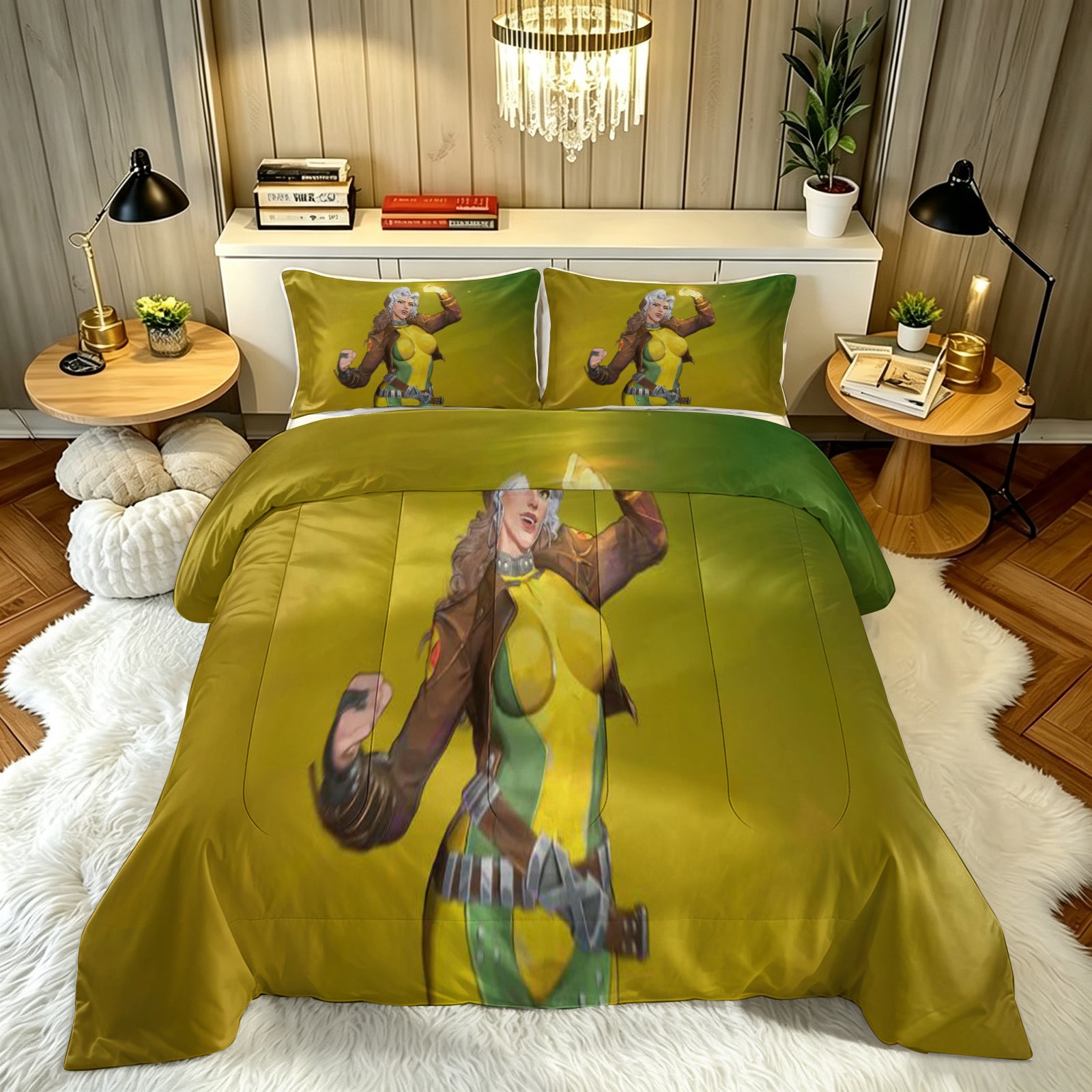‌Marvel Rivals Rogue Comforter Pillowcase Sets Blanket All Season Reversible Quilted Duvet