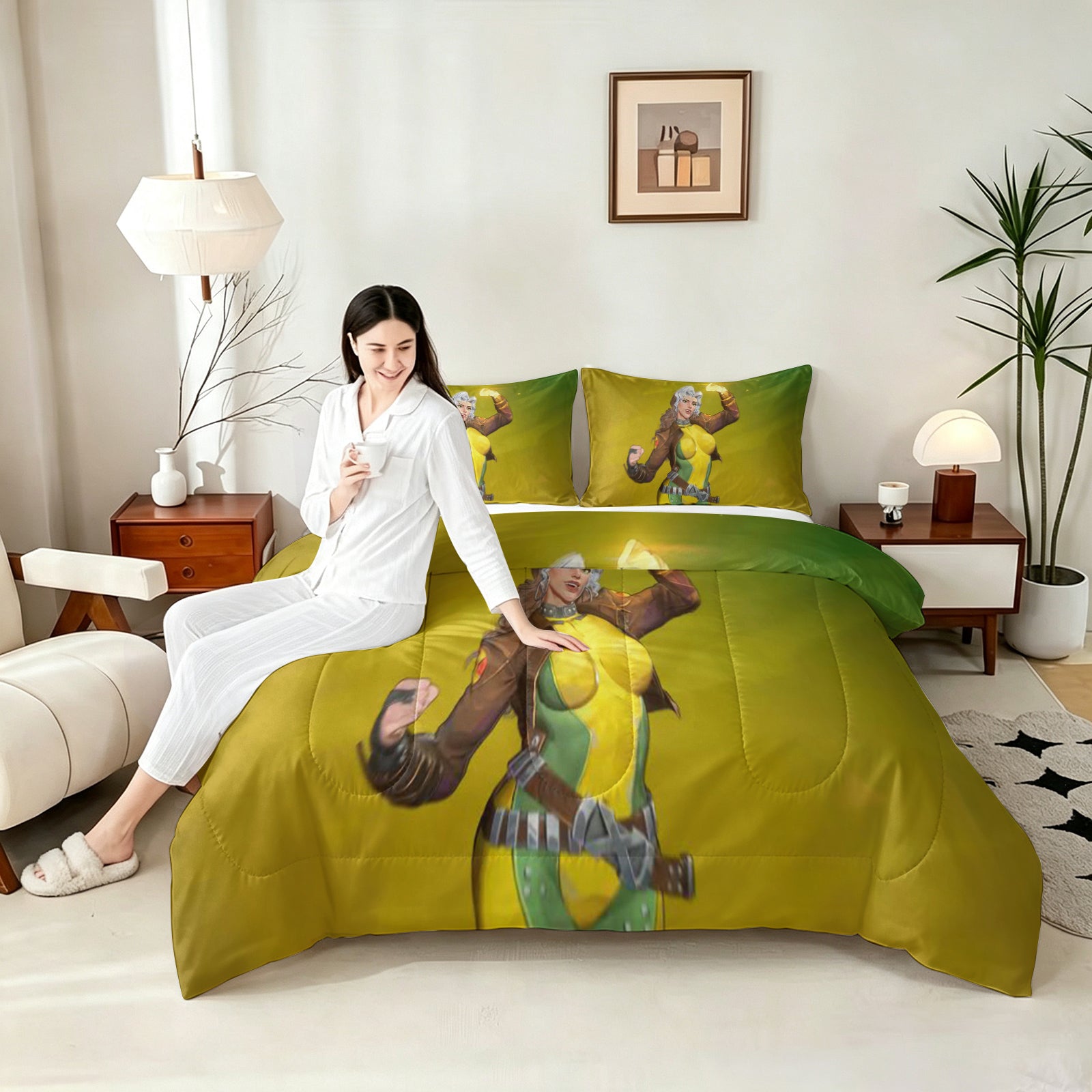 ‌Marvel Rivals Rogue Comforter Pillowcase Sets Blanket All Season Reversible Quilted Duvet