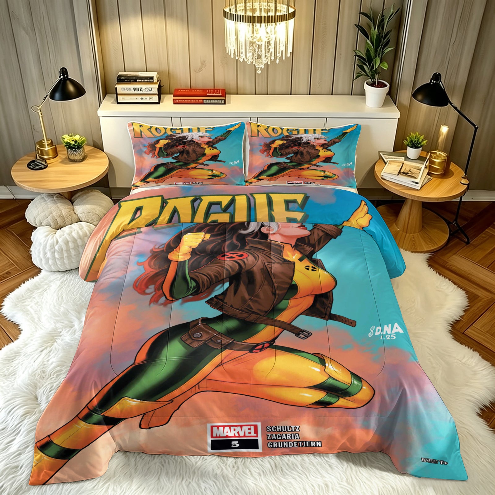 ‌Marvel Rivals Rogue Comforter Pillowcase Sets Blanket All Season Reversible Quilted Duvet