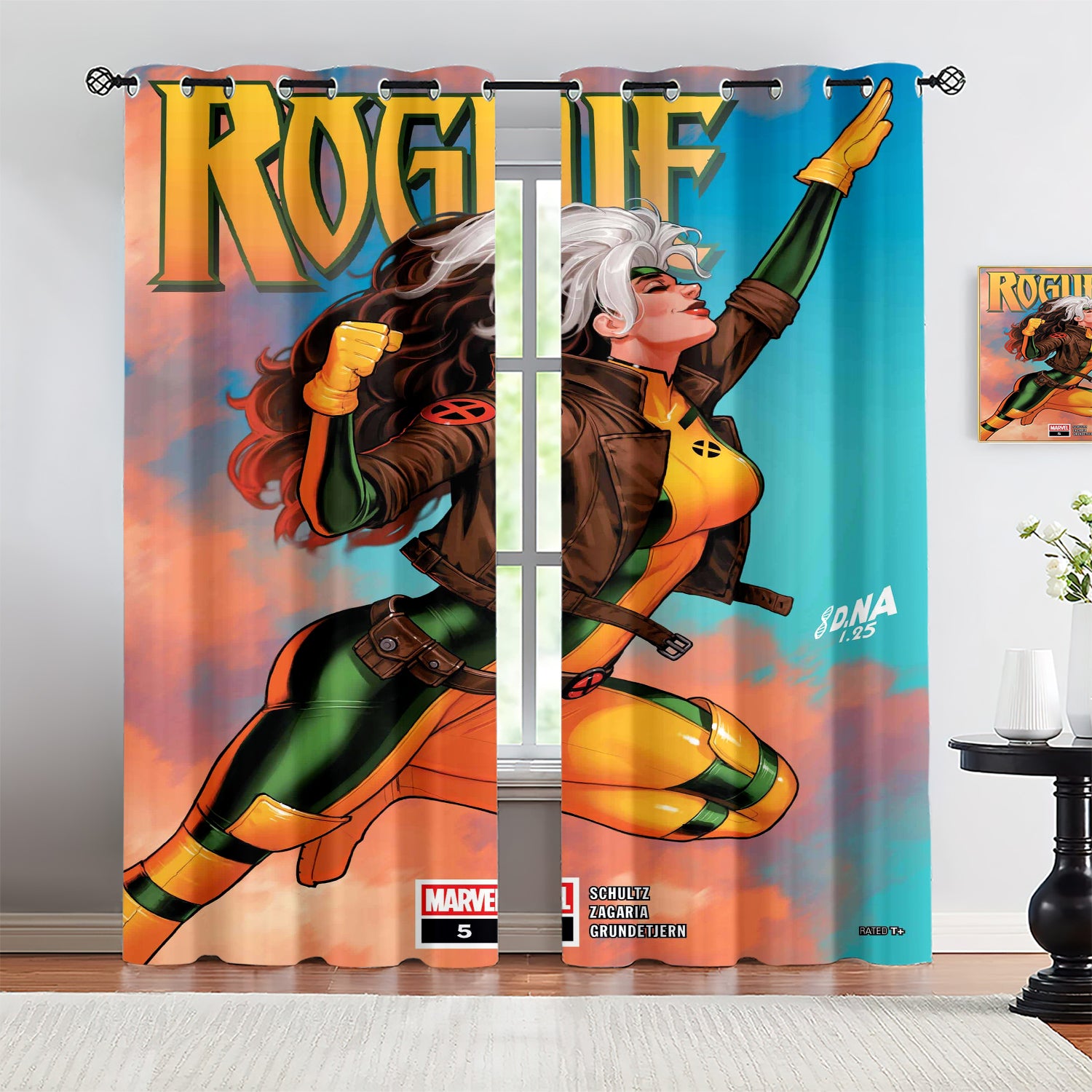 Marvel Rivals Rogue Blackout Curtains Drapes For Window Treatment Set
