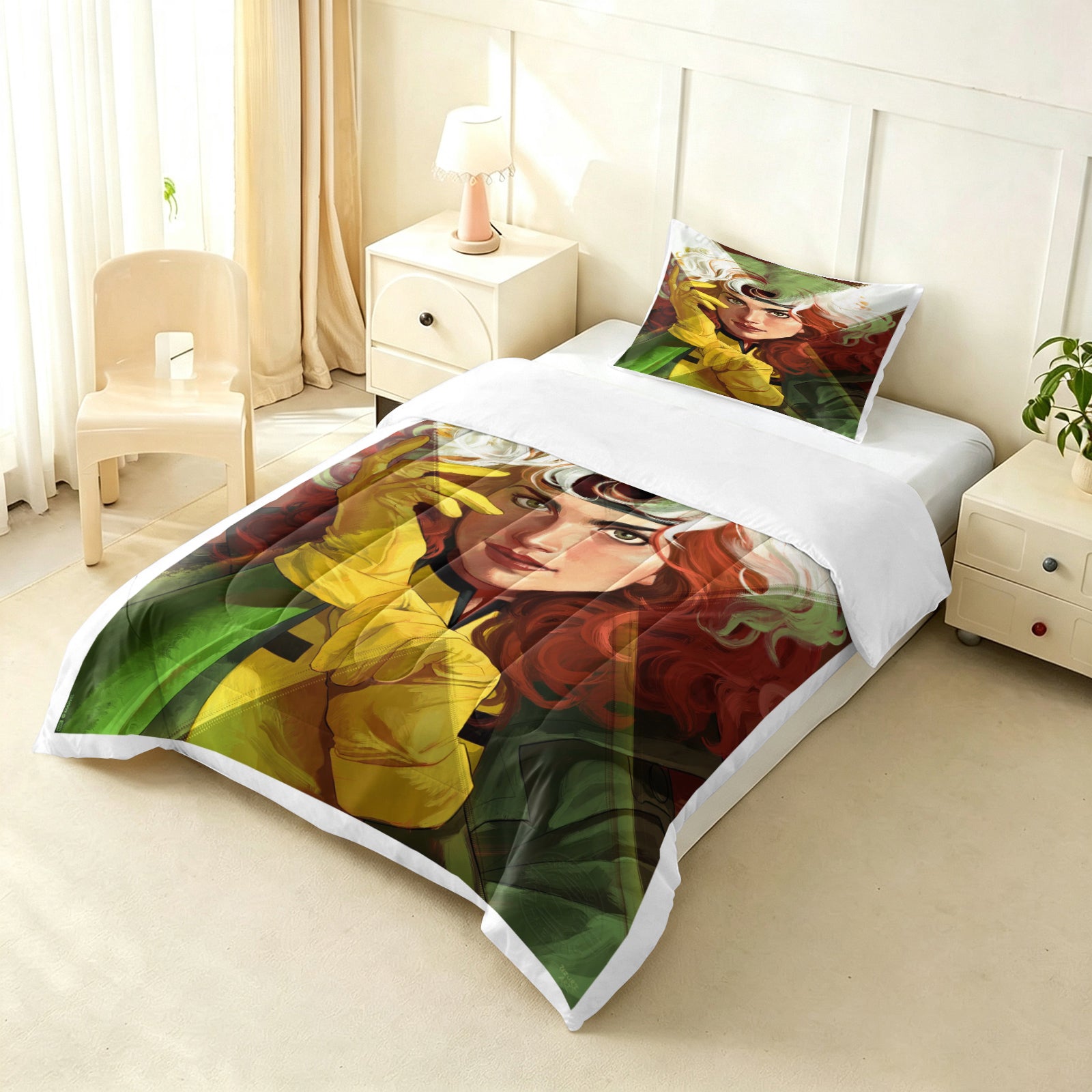 ‌Marvel Rivals Rogue Comforter Pillowcase Sets Blanket All Season Reversible Quilted Duvet