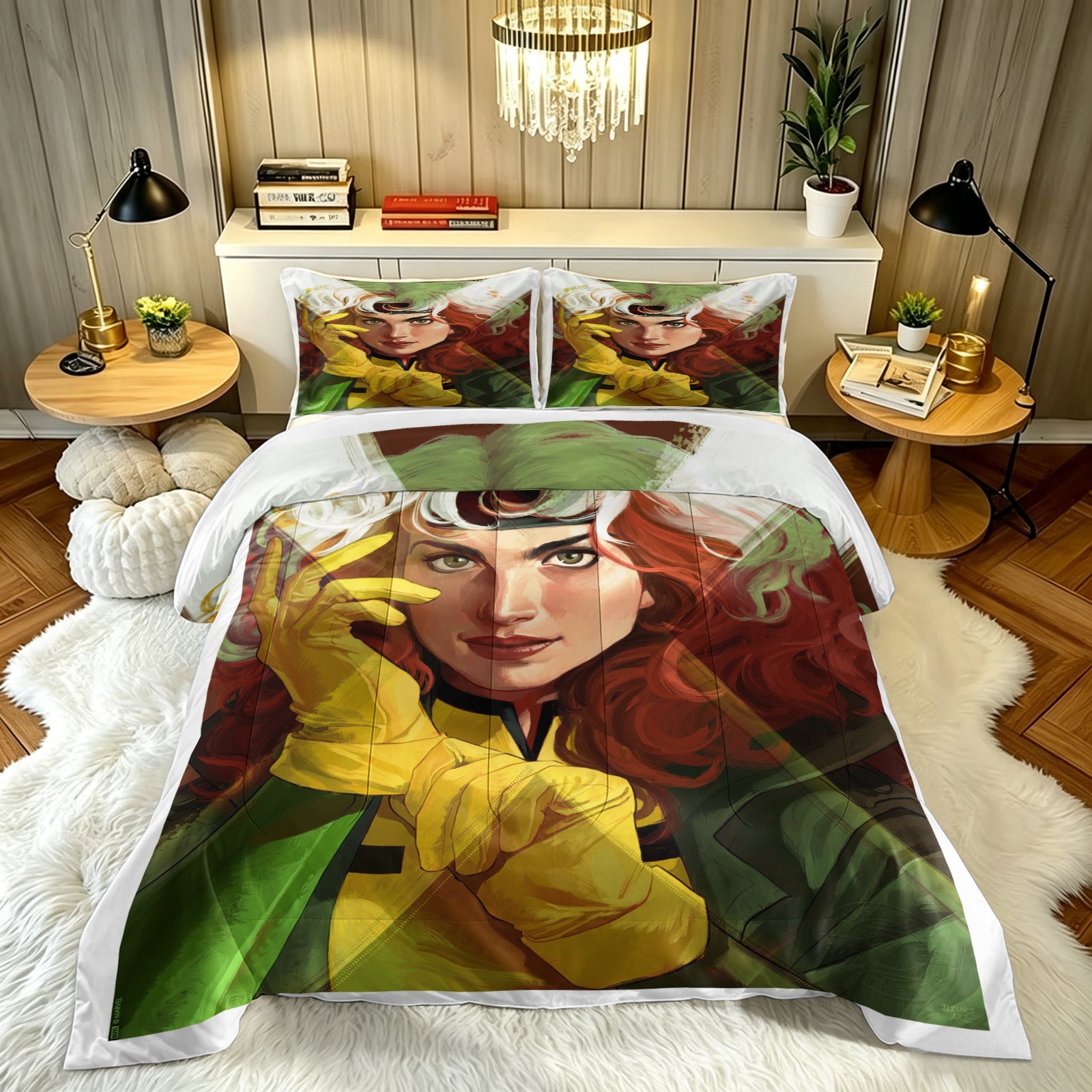 ‌Marvel Rivals Rogue Comforter Pillowcase Sets Blanket All Season Reversible Quilted Duvet