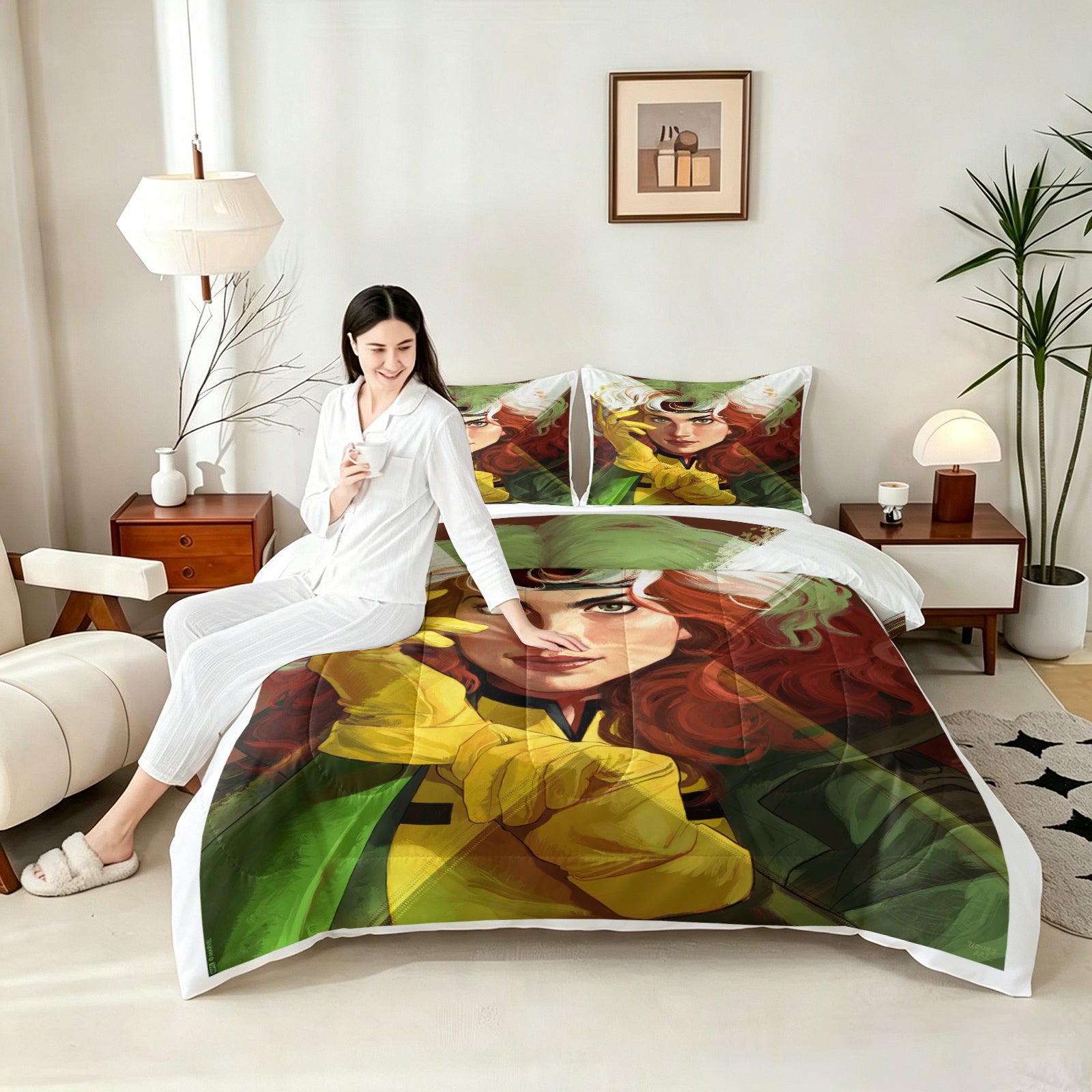 ‌Marvel Rivals Rogue Comforter Pillowcase Sets Blanket All Season Reversible Quilted Duvet
