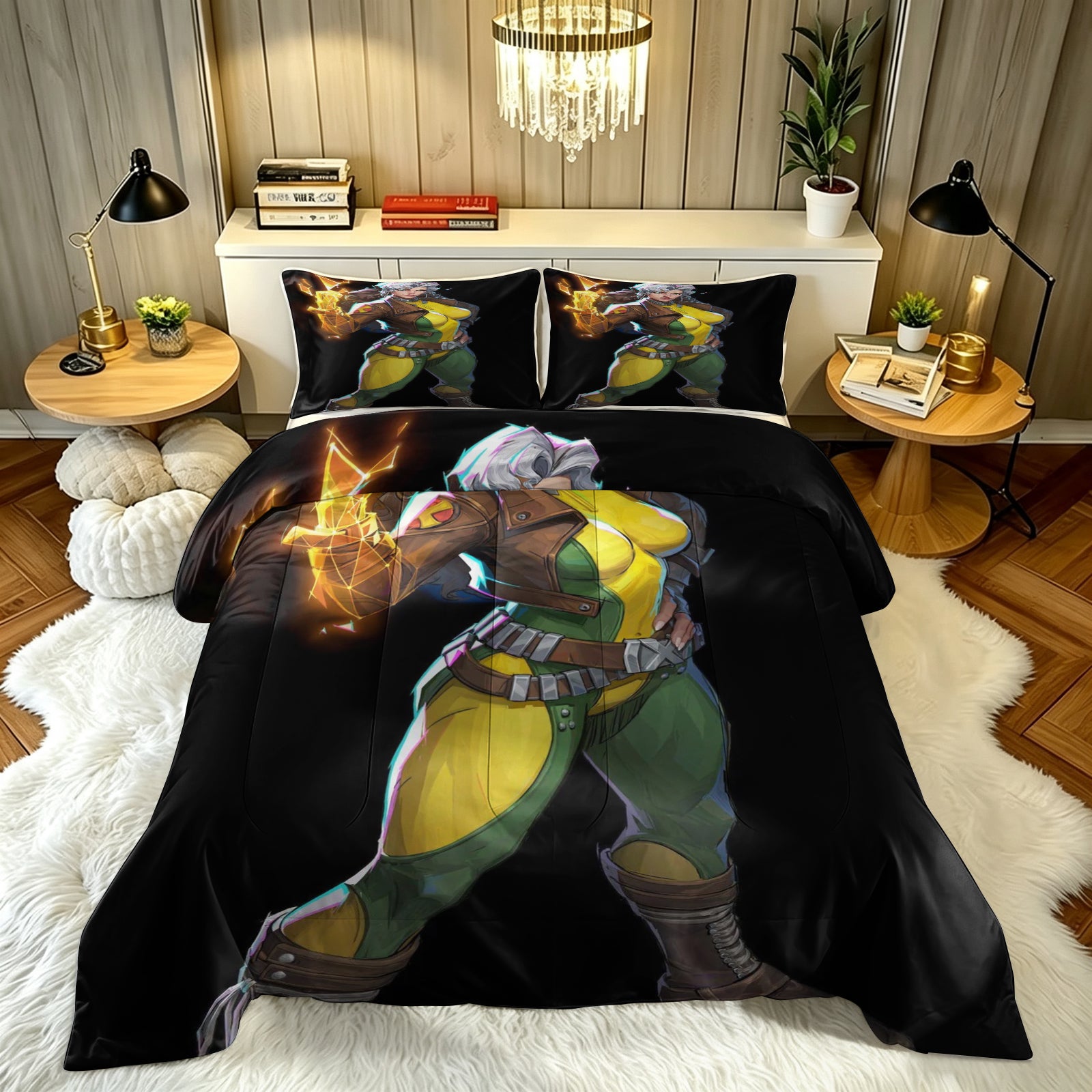 ‌Marvel Rivals Rogue Comforter Pillowcase Sets Blanket All Season Reversible Quilted Duvet