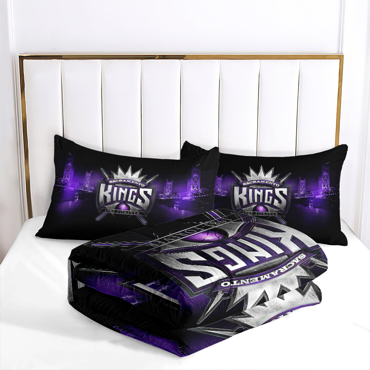Sacramento Kings Basketball Comforter Pillowcase Sets Blanket All Season Reversible Quilted Duvet