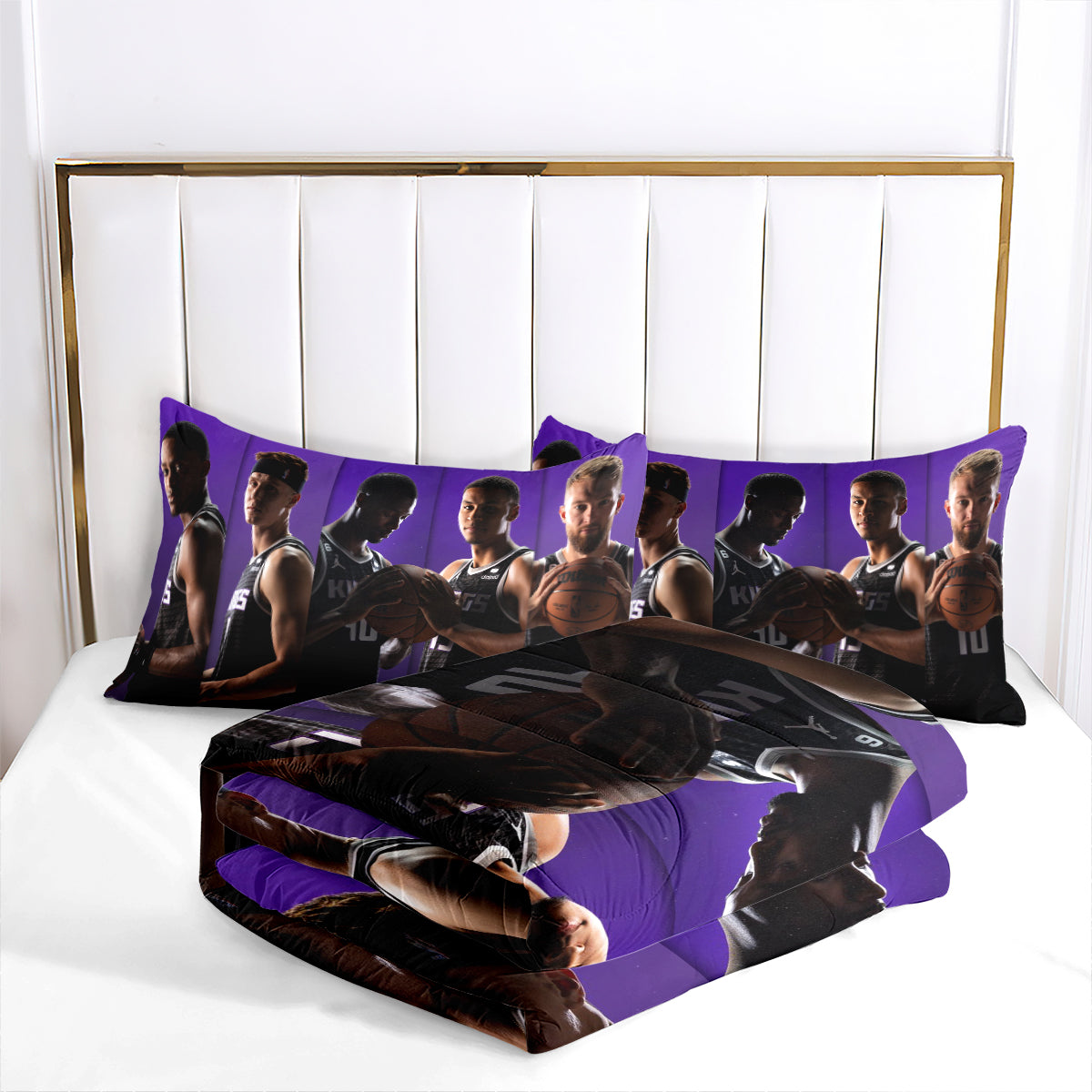 Sacramento Kings Basketball Comforter Pillowcase Sets Blanket All Season Reversible Quilted Duvet