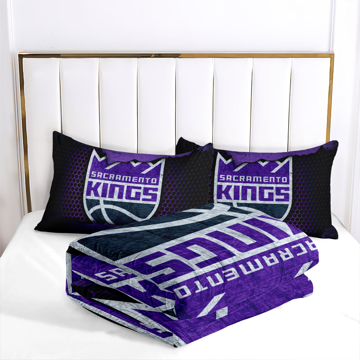 Sacramento Kings Basketball Comforter Pillowcase Sets Blanket All Season Reversible Quilted Duvet
