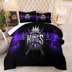 Sacramento Kings Basketball Comforter Pillowcase Sets Blanket All Season Reversible Quilted Duvet