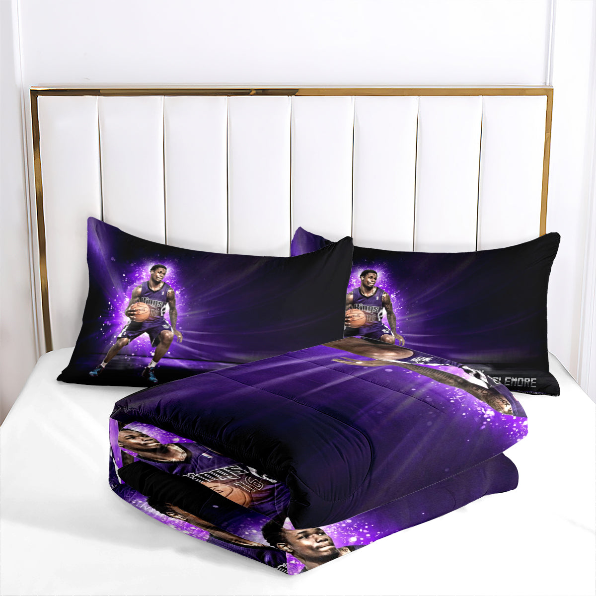 Sacramento Kings Basketball Comforter Pillowcase Sets Blanket All Season Reversible Quilted Duvet
