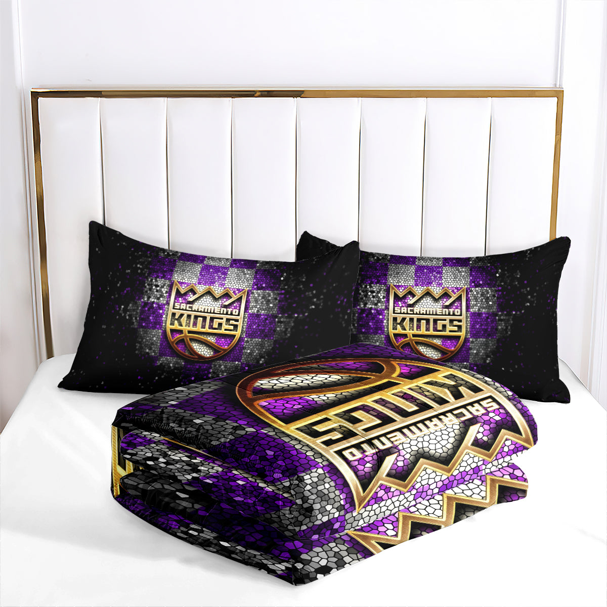 Sacramento Kings Basketball Comforter Pillowcase Sets Blanket All Season Reversible Quilted Duvet
