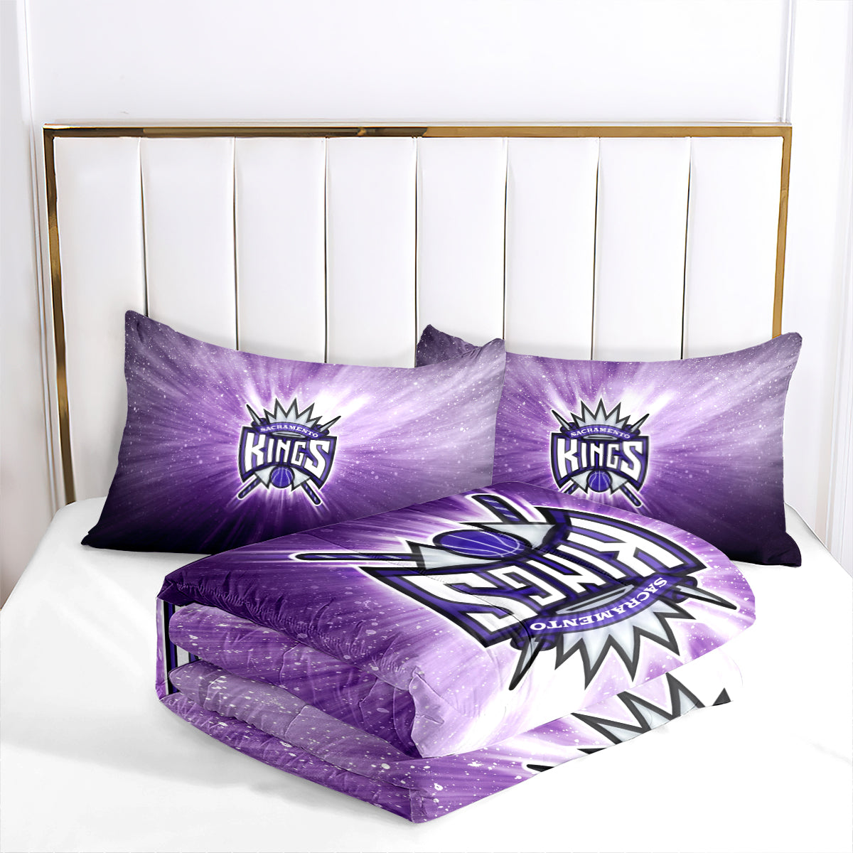 Sacramento Kings Basketball Comforter Pillowcase Sets Blanket All Season Reversible Quilted Duvet