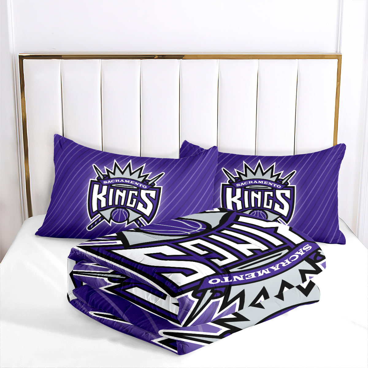 Sacramento Kings Basketball Comforter Pillowcase Sets Blanket All Season Reversible Quilted Duvet
