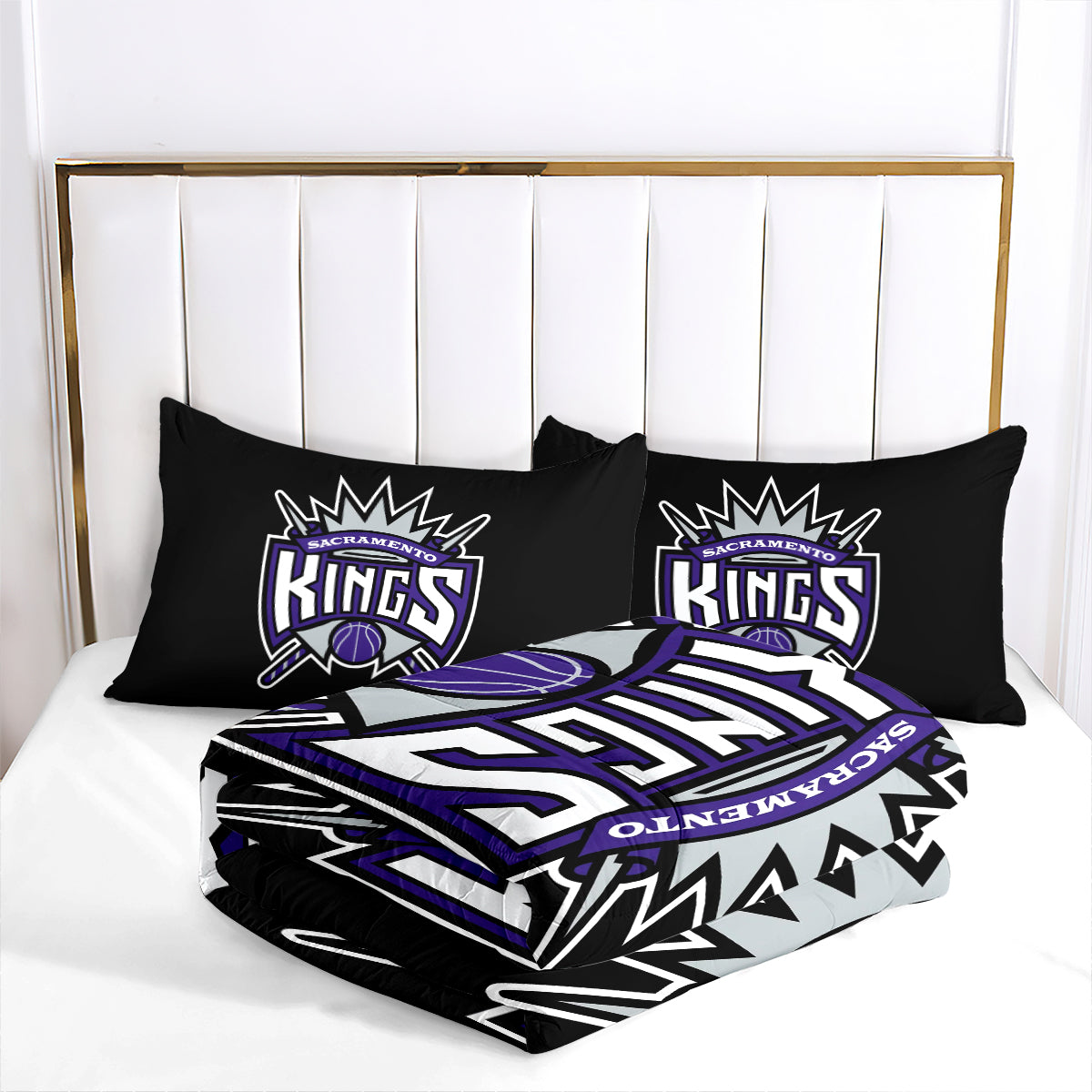 Sacramento Kings Basketball Comforter Pillowcase Sets Blanket All Season Reversible Quilted Duvet