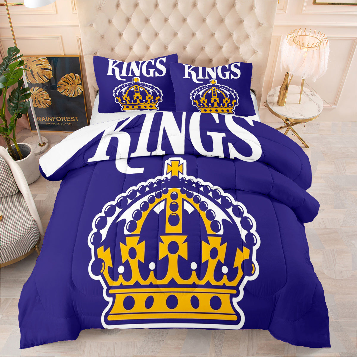 Sacramento Kings Basketball Comforter Pillowcase Sets Blanket All Season Reversible Quilted Duvet