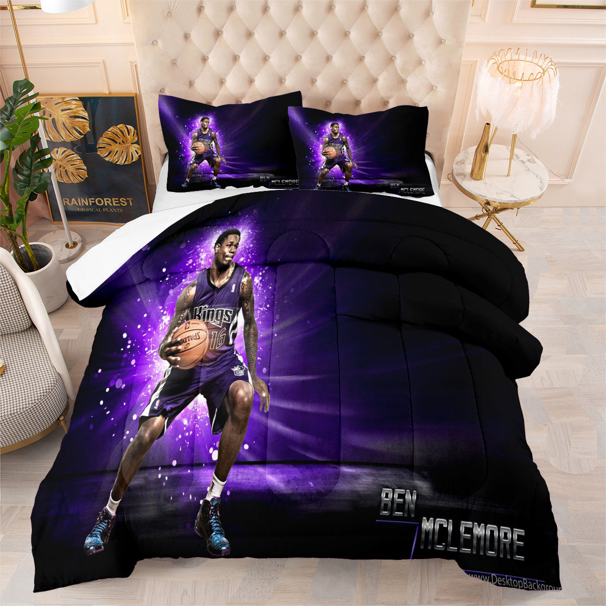 Sacramento Kings Basketball Comforter Pillowcase Sets Blanket All Season Reversible Quilted Duvet