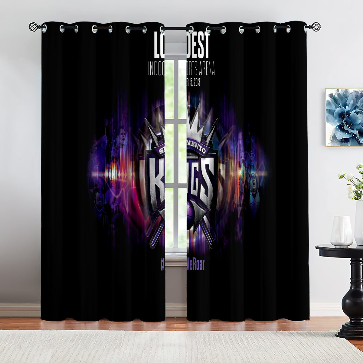 Sacramento Basketball Kings Blackout Curtains Drapes For Window Treatment Set