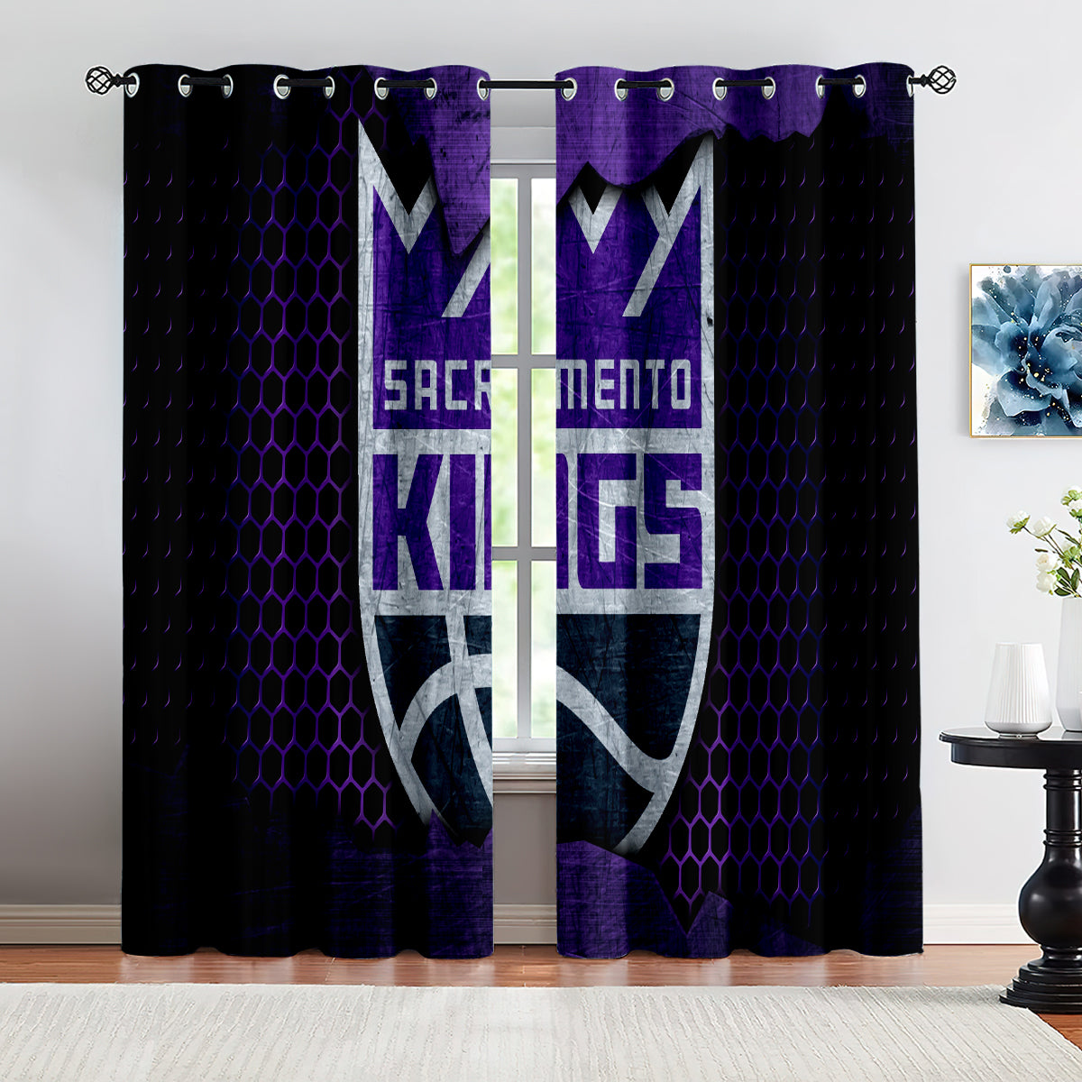 Sacramento Basketball Kings Blackout Curtains Drapes For Window Treatment Set