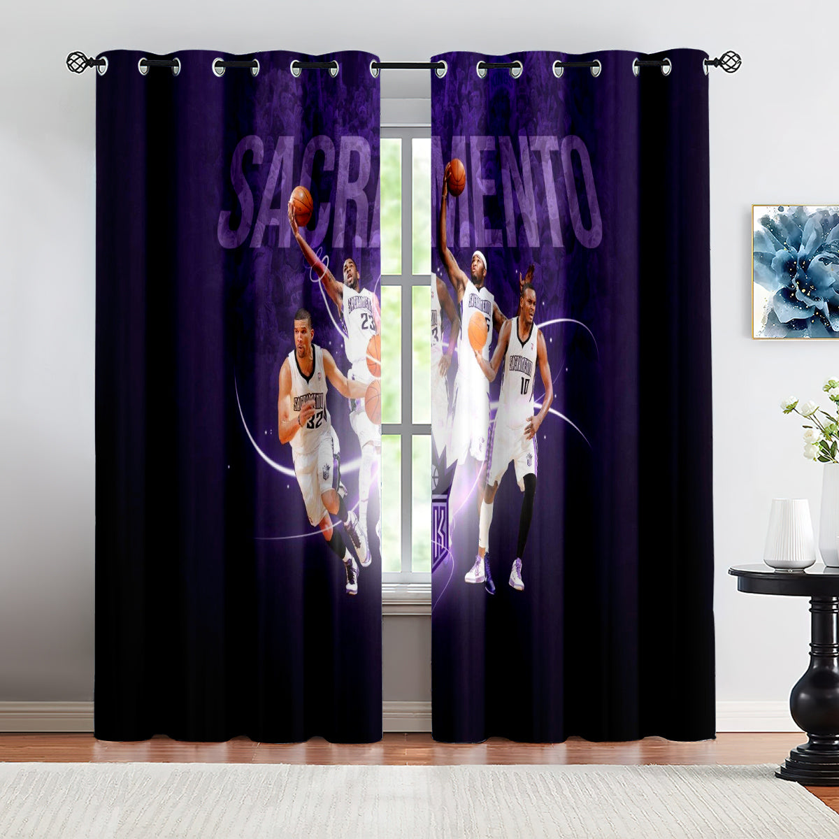 Sacramento Basketball Kings Blackout Curtains Drapes For Window Treatment Set